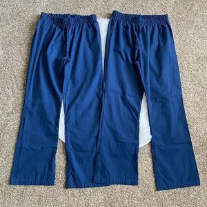 Superior Uniform Blue Scrub Pants 2 Pair Total Pull On Womens Size Small Petite‎